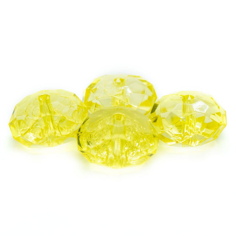 Load image into Gallery viewer, Acrylic Faceted Rondelle 12mm x 7mm Yellow - Affordable Jewellery Supplies
