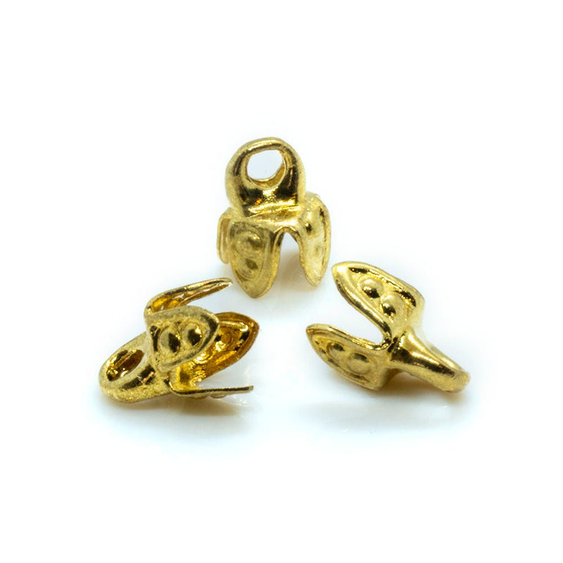 Load image into Gallery viewer, Bead Caps 4-prong bell 4mm x 4.5mm Gold - Affordable Jewellery Supplies
