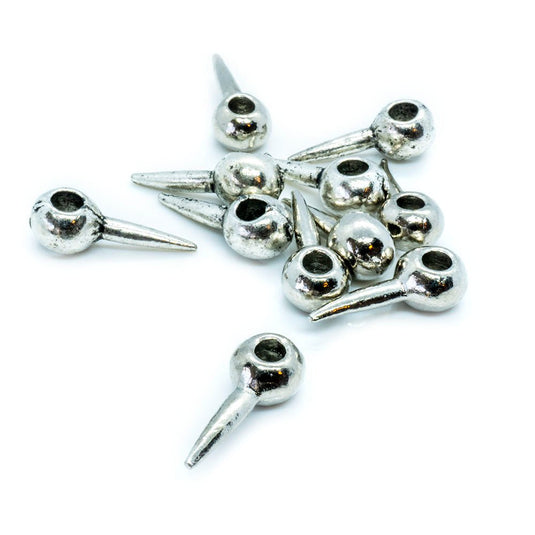 Spike Bead 17mm x 5mm x 2.5mm Silver - Affordable Jewellery Supplies