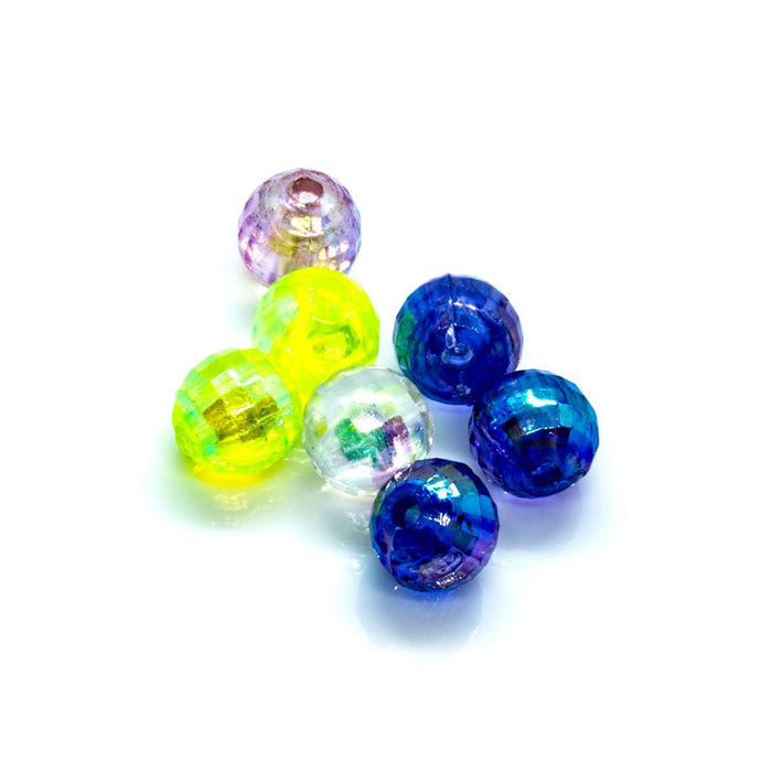 Acrylic Round Faceted Mix 6mm - Affordable Jewellery Supplies