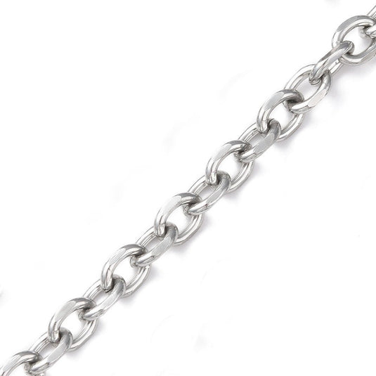 Oval Aluminum Cable Chain 9mm x 7.5mm x2mm Silver - Affordable Jewellery Supplies