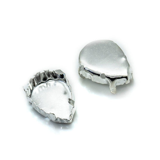 Teardrop Rhinestone Claw Setting for Cabochon 15mm x 10mm Silver - Affordable Jewellery Supplies