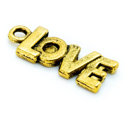 Love Charm 17mm x 8mm Gold - Affordable Jewellery Supplies