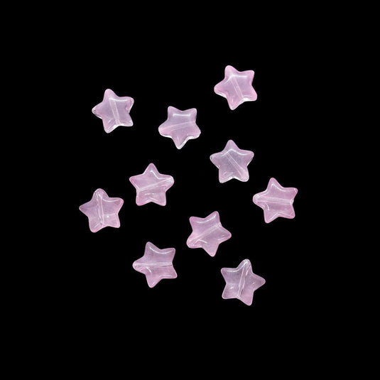 Transparent Glass Star Beads 10mm Pink - Affordable Jewellery Supplies