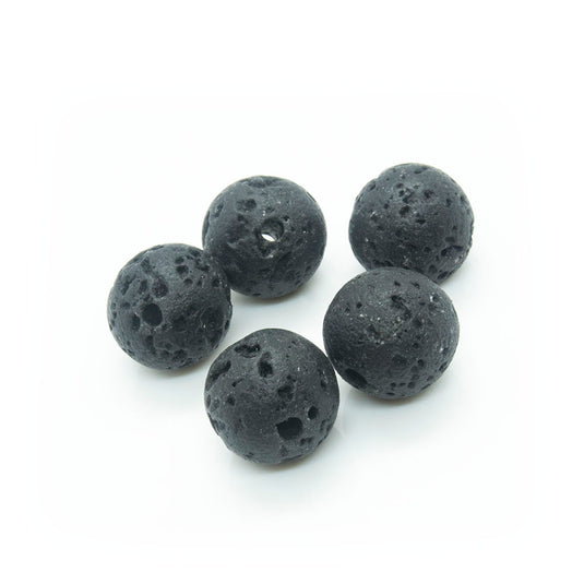 Lava Rock Beads 8mm Black - Affordable Jewellery Supplies