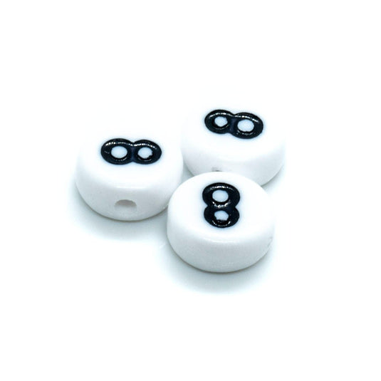 Acrylic Alphabet and Number Beads 7mm Number 8 - Affordable Jewellery Supplies