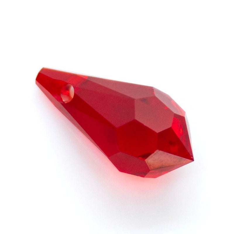 Load image into Gallery viewer, Glass Faceted Briolette 10mm x 5mm Light Siam - Affordable Jewellery Supplies
