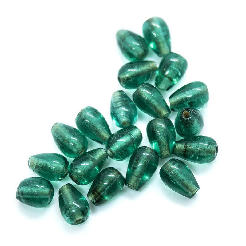 Load image into Gallery viewer, Translucent Glass Teardrop 10mm x 5mm Teal - Affordable Jewellery Supplies
