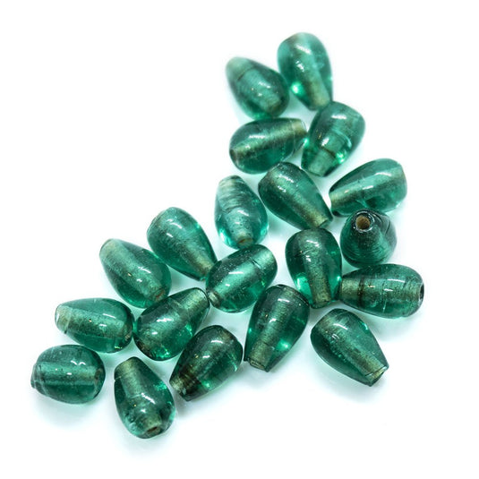 Translucent Glass Teardrop 10mm x 5mm Teal - Affordable Jewellery Supplies