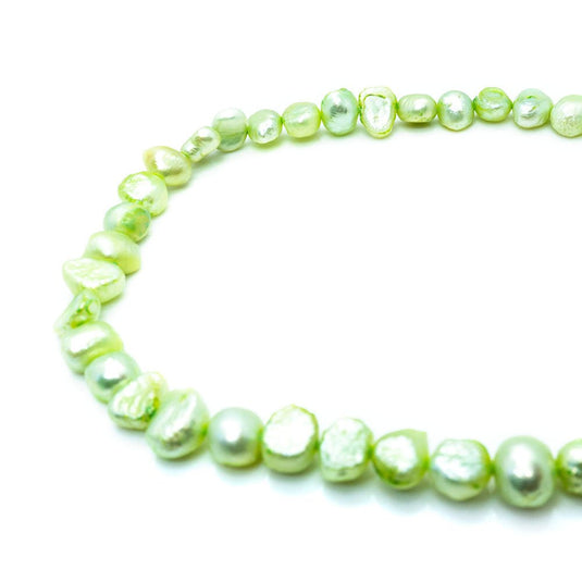 Freshwater Pearls D Grade 5-6mm x 35cm length Aloe Green - Affordable Jewellery Supplies