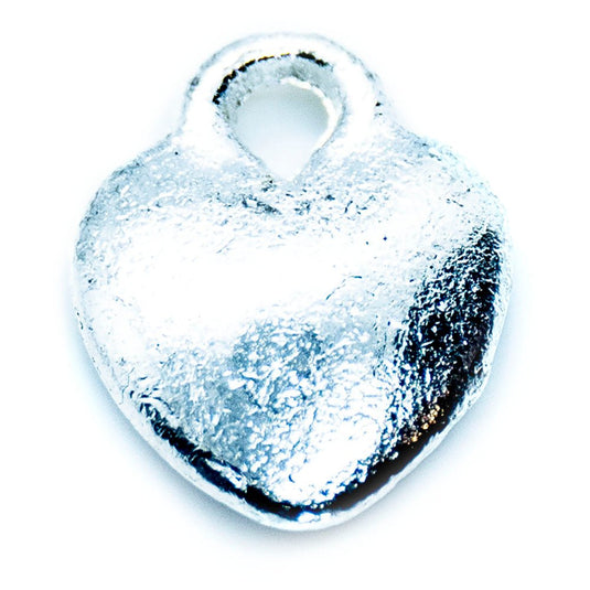 Heart Charm 11mm x 9mm Silver - Affordable Jewellery Supplies