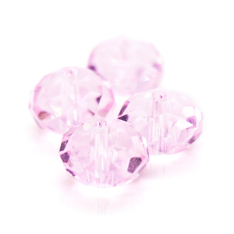 Load image into Gallery viewer, Glass Crystal Faceted Rondelle 8mm x 6mm Pink - Affordable Jewellery Supplies
