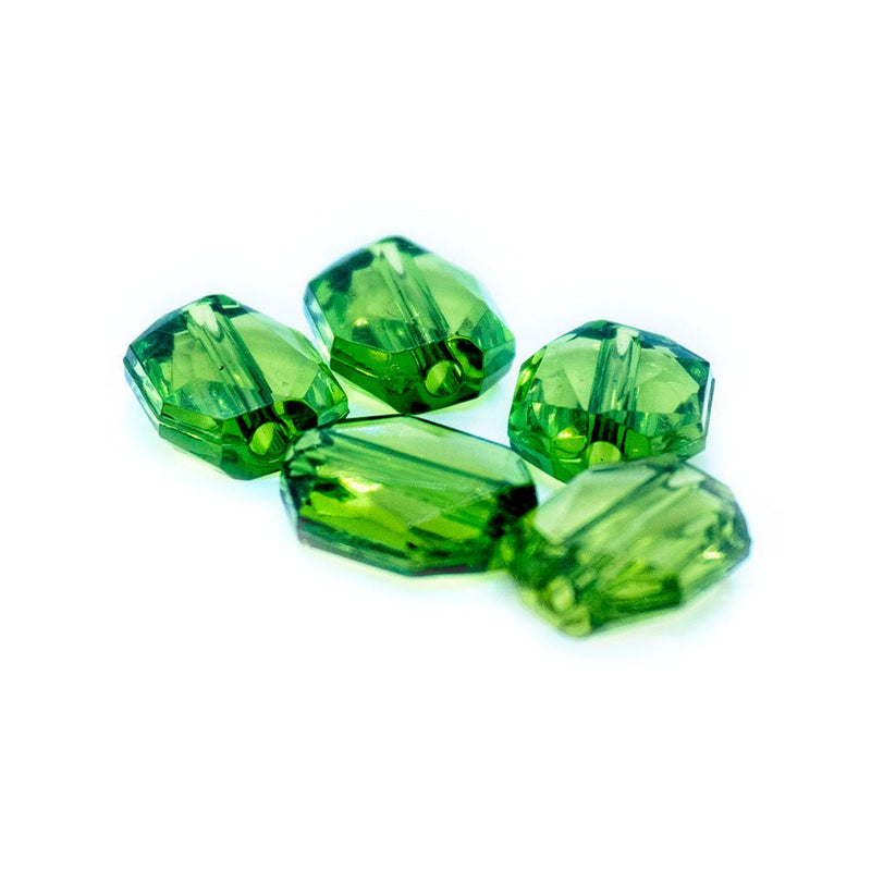 Load image into Gallery viewer, Acrylic Transparent Faceted Rectangle 10mm x 12mm Emerald - Affordable Jewellery Supplies
