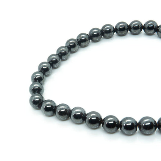 Magnetic Synthetic Hematite Round Beads 6mm x 40cm length Black - Affordable Jewellery Supplies