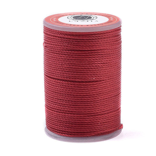 Waxed Polyester Round Twisted Cord 1mm Brick - Affordable Jewellery Supplies