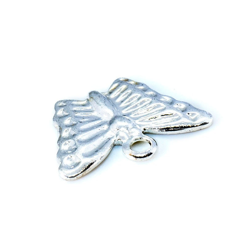 Load image into Gallery viewer, Stamped Butterfly Charm 10mm x 12mm Silver - Affordable Jewellery Supplies
