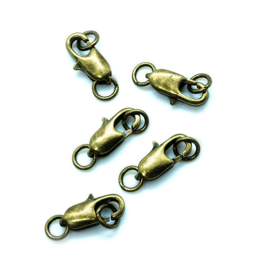 Plated Lobster Claw Clasp 10.5mm x 5mm Antique Bronze - Affordable Jewellery Supplies