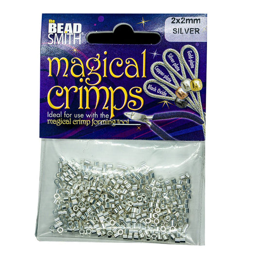 Magical Crimp Tubes 400 Pack 2mm x 2mm Silver - Affordable Jewellery Supplies