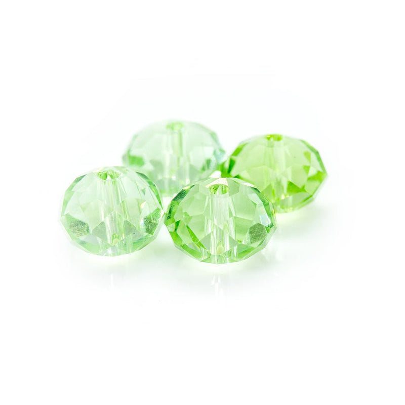 Load image into Gallery viewer, Glass Crystal Faceted Rondelle 8mm x 6mm Light Green - Affordable Jewellery Supplies
