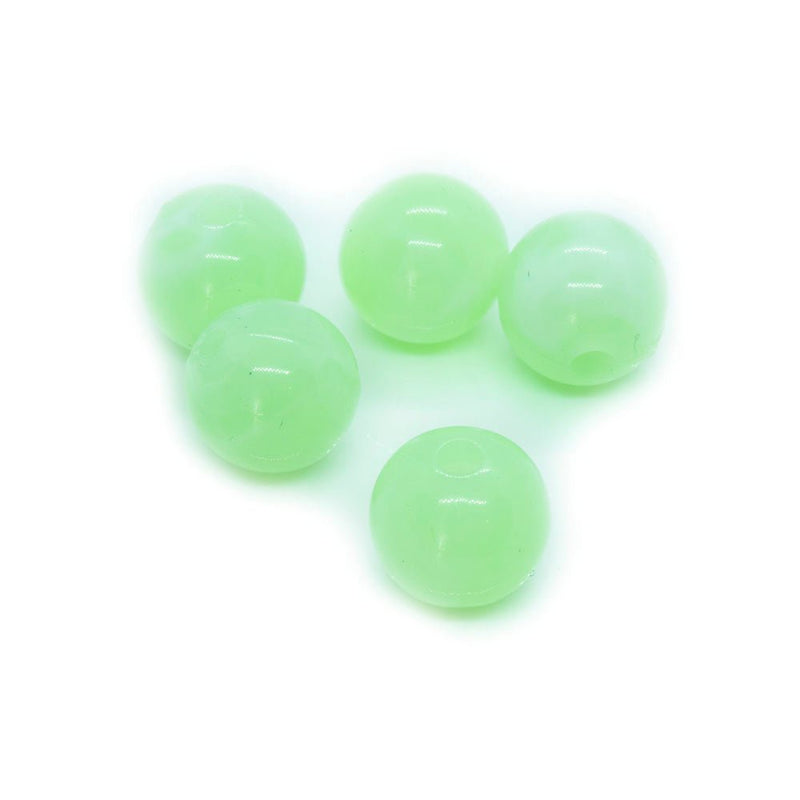 Load image into Gallery viewer, Acrylic Round Imitation Gemstone 10mm Green - Affordable Jewellery Supplies
