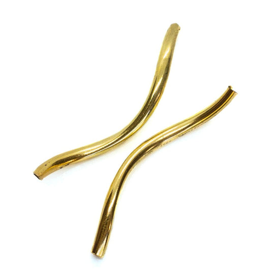Twist Tube Bead 30mm x 2mm Gold - Affordable Jewellery Supplies