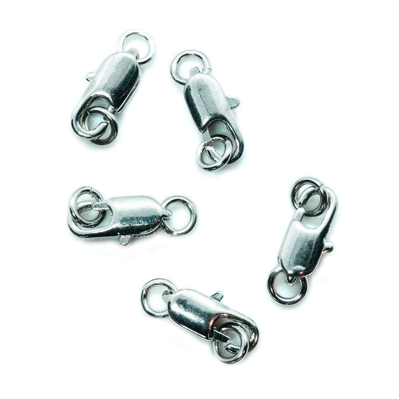 Load image into Gallery viewer, Plated Lobster Claw Clasp 10.5mm x 5mm Platinum - Affordable Jewellery Supplies
