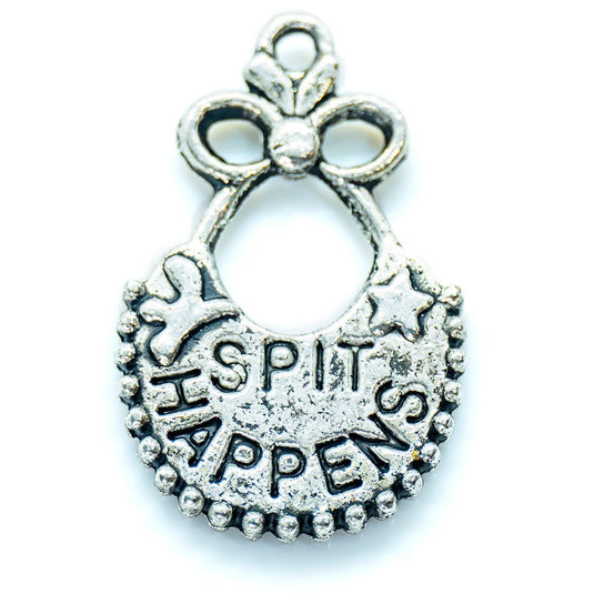 Spit Happens Charm 24mm x 15mm Tibetan Silver - Affordable Jewellery Supplies