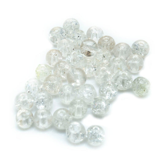 Glass Crackle Beads 3mm Crystal - Affordable Jewellery Supplies