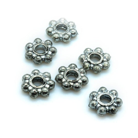 Beaded Rondelle Spacer Bead 4mm x 1mm Antiqued Pewter - Affordable Jewellery Supplies
