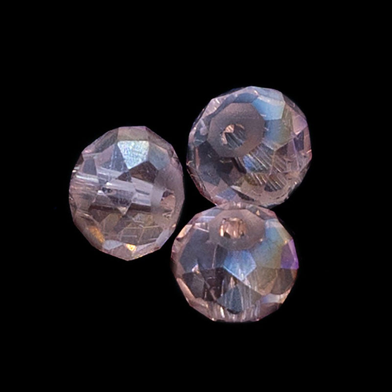 Load image into Gallery viewer, Glass Crystal Faceted Rondelle 8mm x 6mm Salmon - Affordable Jewellery Supplies
