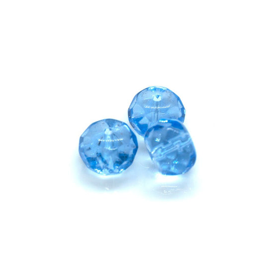 Chinese Crystal Glass Rondelle 8mm x 6mm Aquamarine - Affordable Jewellery Supplies