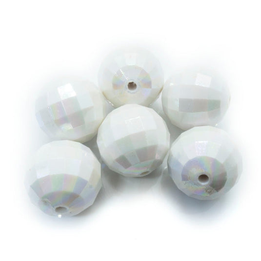 Bubblegum Acrylic Beads Faceted 20mm Whtie - Affordable Jewellery Supplies