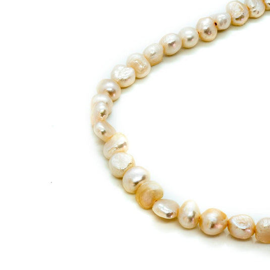 Freshwater Pearls B Grade 5-6mm x 35cm length Light Apricot - Affordable Jewellery Supplies