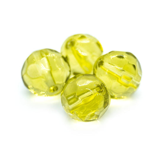 Chinese Crystal Faceted Glass Beads 10mm Olivine - Affordable Jewellery Supplies