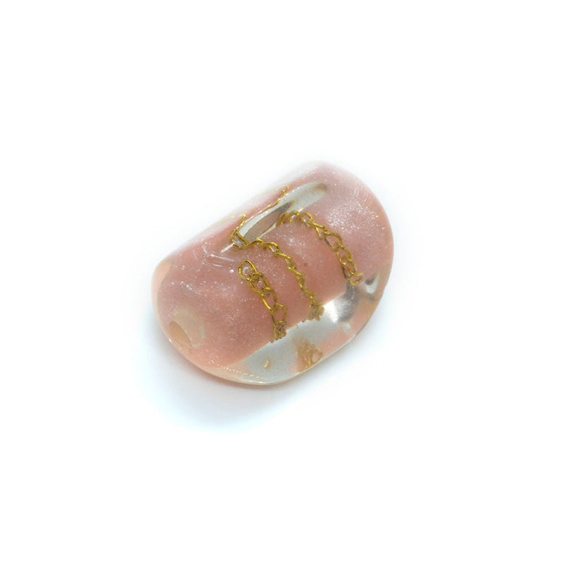 Load image into Gallery viewer, Resin Chain Bead 27mm x 18mm Pink - Affordable Jewellery Supplies
