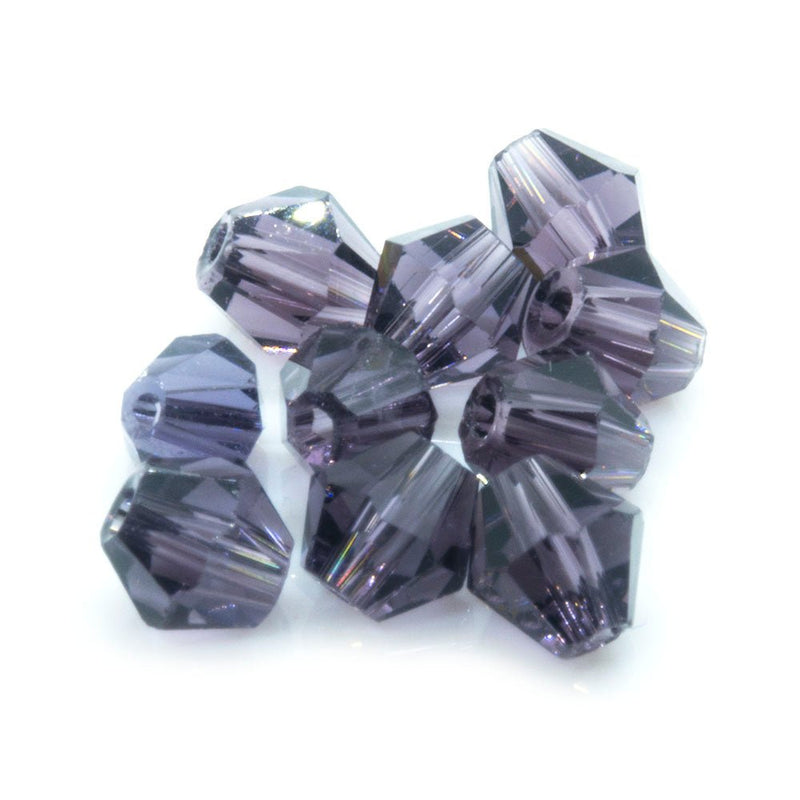 Load image into Gallery viewer, Crystal Glass Faceted Bicone 3mm Purple AB - Affordable Jewellery Supplies

