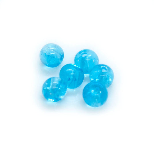 Glass Crackle Beads 3mm Aquamarine - Affordable Jewellery Supplies