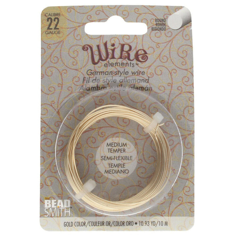 Load image into Gallery viewer, Beadsmith German Style Wire 22 Gauge 10m Gold - Affordable Jewellery Supplies
