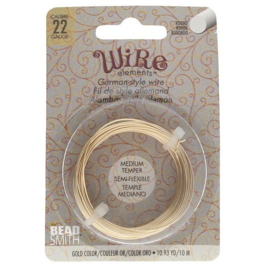 Beadsmith German Style Wire 22 Gauge 10m Gold - Affordable Jewellery Supplies