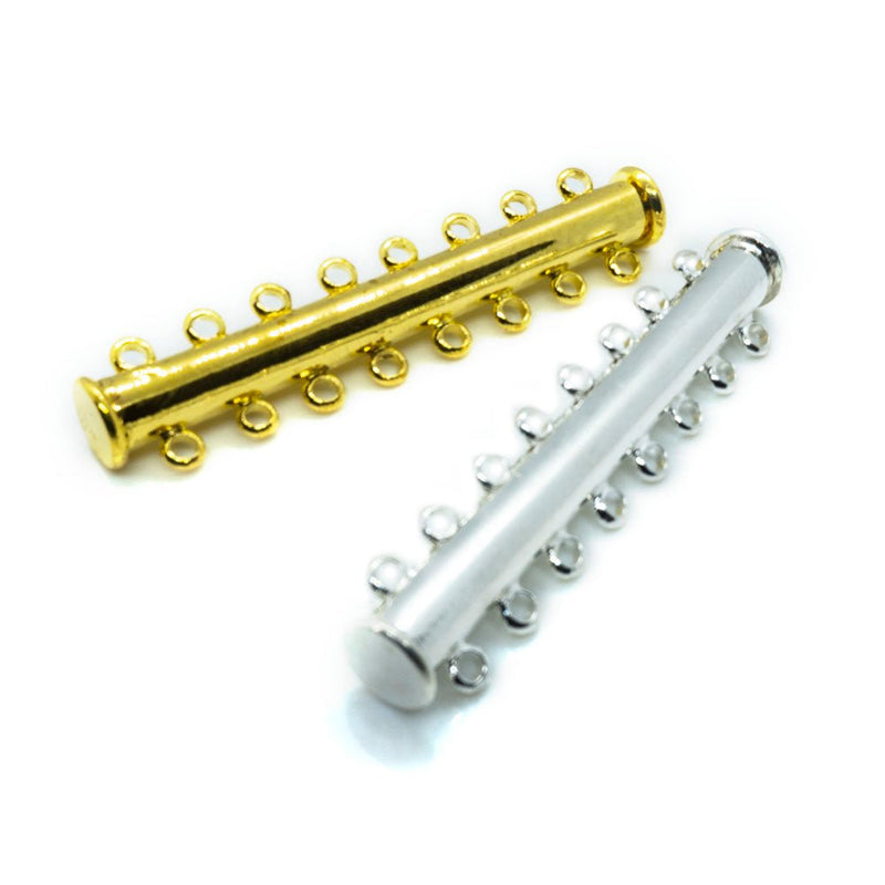 Load image into Gallery viewer, Magnetic Slide Lock Tube Clasp 46mm x 10mm Gold Plated - Affordable Jewellery Supplies

