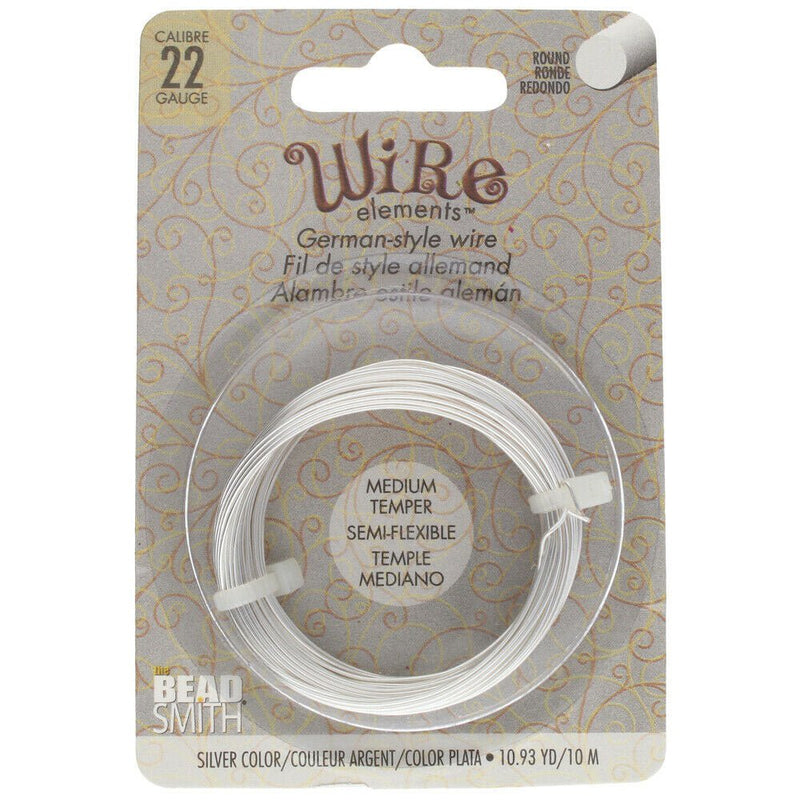 Load image into Gallery viewer, Beadsmith German Style Wire 22 Gauge 10m Silver - Affordable Jewellery Supplies
