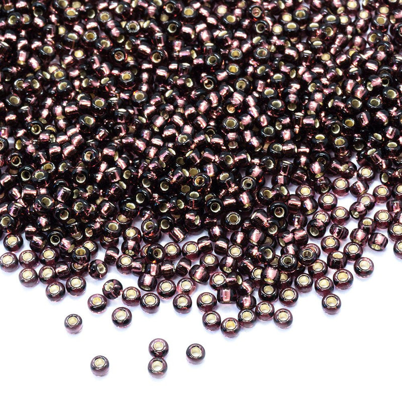 Load image into Gallery viewer, Miyuki Rocailles Silver Lined Seed Beads 11/0 Dark Smoky Amethyst - Affordable Jewellery Supplies
