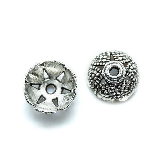 Domed Bead Caps 8mm x 4mm Tibetan Silver - Affordable Jewellery Supplies