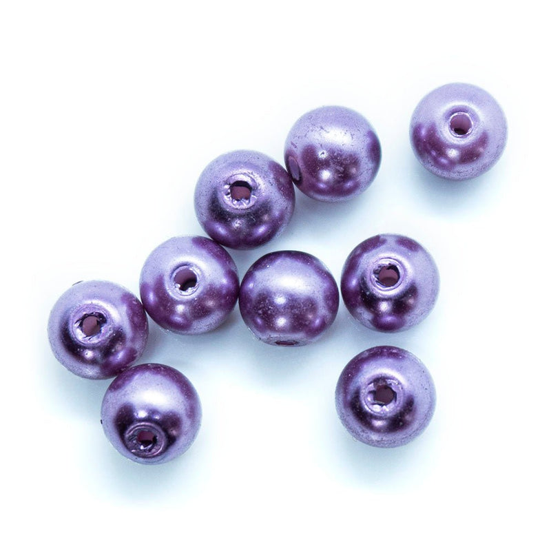 Load image into Gallery viewer, Coloured Glass Pearl Beads 6mm Purple - Affordable Jewellery Supplies
