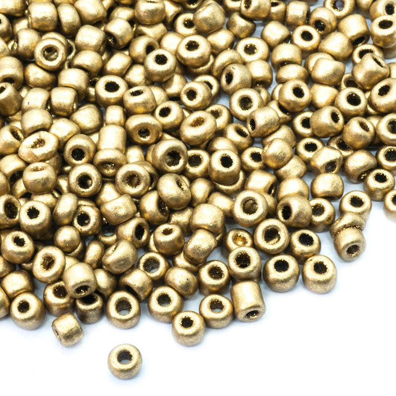 Load image into Gallery viewer, Metallic Seed Beads 11/0 Golden - Affordable Jewellery Supplies
