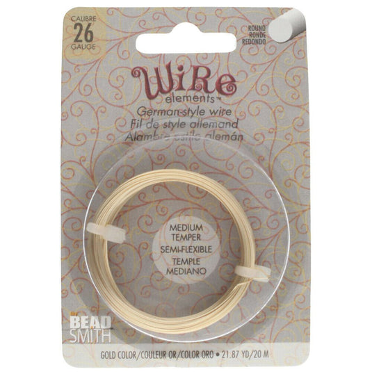 Beadsmith German Style Wire 26 Gauge 20m Golden - Affordable Jewellery Supplies