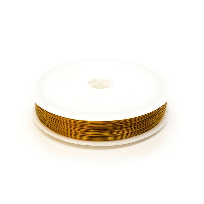 Load image into Gallery viewer, Coloured Tiger Tail 0.38mm x 50m Golden - Affordable Jewellery Supplies
