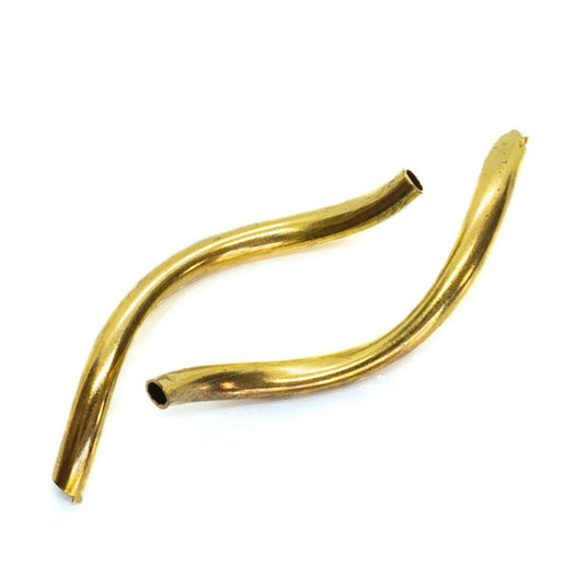 Twist Tube Bead 25mm x 2mm Gold - Affordable Jewellery Supplies