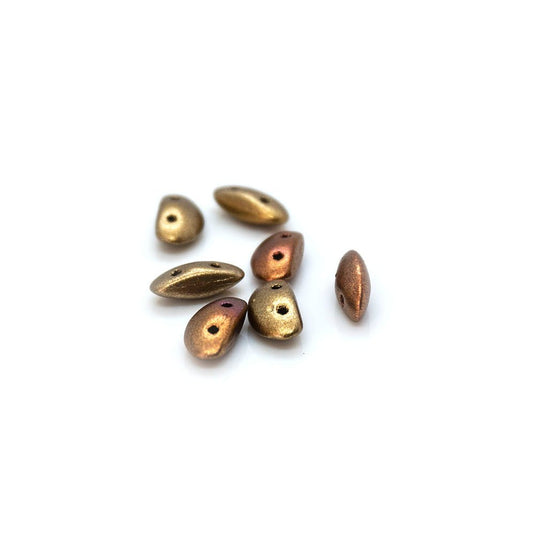 Czech Glass Mobyduo 8mm x 3mm Ancient Gold - Affordable Jewellery Supplies