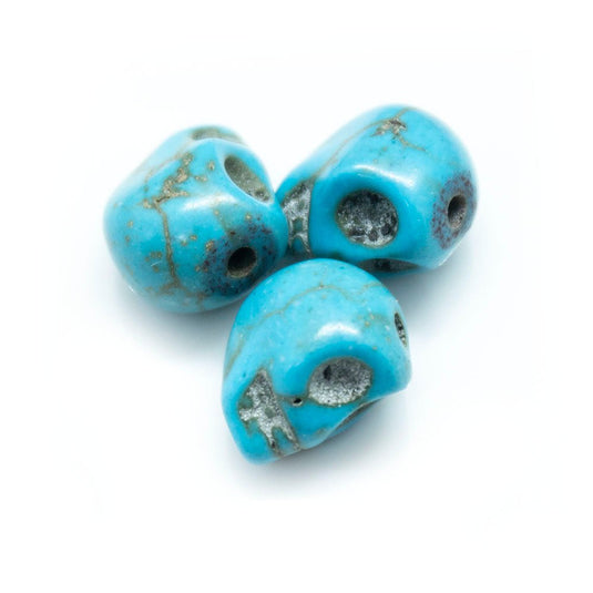 Synthetic Turquoise Skull Bead 10mm x 9mm x 8mm Turquoise - Affordable Jewellery Supplies